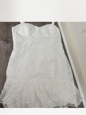 Lilly Pulitzer White Eyelet Ruffle Mini Dress
